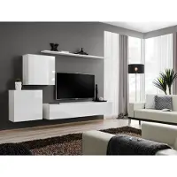 AEA Luxus Weiß Wohnwand Design Sideboard Einrichtung Wandschrank TV Ständer Regale