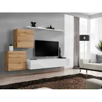 AEA Wohnzimmer Set 4tlg Wandregal Sideboard Wohnwand 2x Wandschrank Design