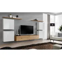 Xl Moebel Gmbh Garnitur Set 7tlg Luxus Wohnwand Braun TV Ständer Wandschrank Holz