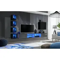 AEA Einrichtung Modern Möbel Wohnzimmer Komplett Wohnwand Holzmöbel TV-Ständer