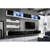 AEA Wohnzimmer Set 6 tlg Luxus Wohnwand Wandschrank 2x TV-Ständer Design Einrichtung