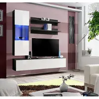 AEA Wohnwand Set 4tlg. Wohnzimmer Komplett TV-Ständer Wand Regal Luxus Moderne