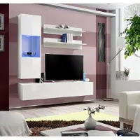 AEA Wohnwand Garnitur TV Ständer Lowboard Designer Hänge Vitrine Holz Einrichtung