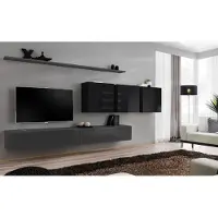 Xl Moebel Gmbh Wohnwand Grau Komplett 7tlg Designer Holzmöbel Sideboard Wandschrank Wand Regal