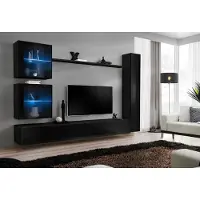 Xl Moebel Gmbh Schwarz Wohnwand Komplett Set Einrichtung Designer Möbel TV-Ständer Modern