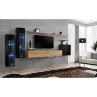 AEA Wohnwand Braun Sideboard Wandschrank Designer Wohnzimmermöbel TV-Ständer
