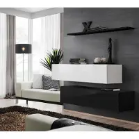 AEA Wohn Zimmer Schwarz Wohnwand Designer Schränke Set Wandregal Modern Möbel