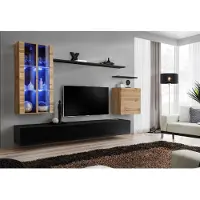 Xl Moebel Gmbh Wohnwand Holzmöbel Schwarz TV-Ständer Sideboard Wandschrank Holzmöbel
