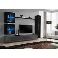 Xl Moebel Gmbh Luxus Set Designer Wohnwand Schwarz Einrichtung 3x Wandschrank TV-Ständer