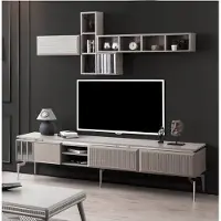 AEA Sideboard RTV Lowboard Regale TV Ständer Schrank Holz Grau Wohnwand