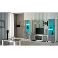 AEA Wohnwand Doppel Vitrine Konsole TV-Tisch Schrankwand Glasvitrinen Wohnzimmer