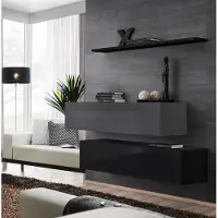 Xl Moebel Gmbh Wohnwand Wohnzimmer Schrankwand Modern Schwarz Holz Schrank Wand Regal