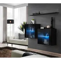AEA Komplett Set 3tlg Designer Wohnwand 2x Wandschrank Modern Wand Regal