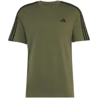 Adidas T-Shirt SPORTSWEAR "ESSENTIALS 3-STREIFEN, SINGLE JERSEY, BRANDING", Herren, Gr. XL, grün (olive four, schwarz), Obermaterial: 100% Baumwolle, Rundhals, Shirts T-Shirt