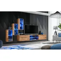 AEA Modern Möbel Wohnwand Designer Set 4tlg Wand Regale Einrichtung