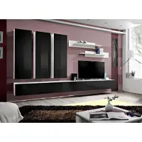 AEA Wohnzimmer Komplett Set 7 tlg Wohnwand TV Ständer Luxus Garnitur Wandregal