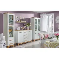 Xl Moebel Gmbh Wohnzimmer Set Vitrine Kommode Wandregal Wohnwände Kommoden Schrank Holz 4tlg.