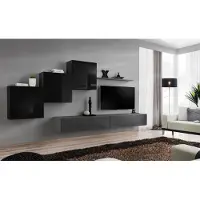Xl Moebel Gmbh Wohnzimmer Set Wandregal TV-Ständer Grau Wohnwand Luxus Schrank Design 6tlg.