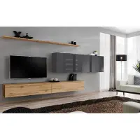 Xl Moebel Gmbh Braun Wohnwand Wohnzimmer Wandschrank Wand Regal Schrank Designer Einrichtung