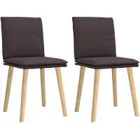 vidaXL Esszimmerstühle 2 Stk. Dunkelbraun Stoff