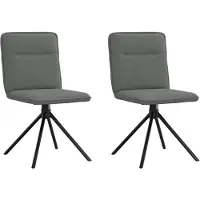 vidaXL Esszimmerstühle 2 Stk. Dunkelgrau Stoff