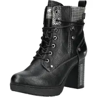 Mustang Damenschuhe Stiefeletten Schnürer Schwarz Freizeit