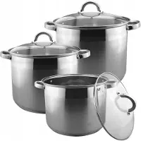 Brunbeste Großes Edelstahl Kochtopf-Set 3-teilig