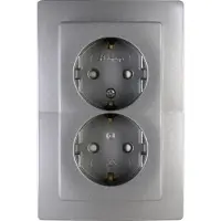 KOPP HEINRICH Kopp Schutzkontakt-Steckdose 2-fach Venedig, platin, 920943085