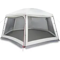 vidaXL Poolzelt mit abnehmbarem Überzelt Netzwänden Grau 618x532cm