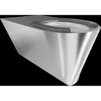 Kwc T-WC, CAMPUS, Edelstahl, Wandhängend, 360x363x700 mm, Barrierefrei, Sitzbacken