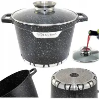 Edenberg Marmor Topf Kochen 28cm 10L Grau