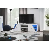 AEA Wohnwand TV Ständer Holz Luxus Modern Möbel Weiß Wohnzimmer