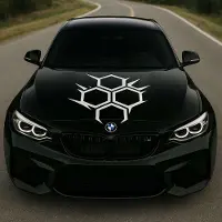 Decords Waben-Motorhaubenaufkleber fürs Auto – Größe (Höhe × Breite): 70 × 76 cm, Farbe: Limettengrün