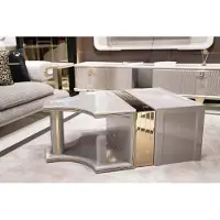 AEA Eleganter grauer Couchtisch aus Holz im modernen Design