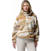 Columbia Women's Helvetia II Cropped Sherpa Half Snap Printed Fleece sea salt, summits (128) XS