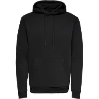 Only & Sons Kapuzensweatshirt "CERES LIFE HOODIE SWEAT", Herren, Gr. L, schwarz, Obermaterial: 65% Baumwolle, 35% Polyester, unifarben, normal normal, Rundhals, Bündchen, Sweatshirts Kapuzensweatshirt