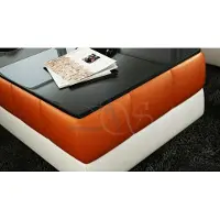 AEA Designer Couchtisch Polster Tisch Leder Glas Moderner Tische Glastische #SB26
