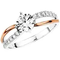 Amor Ring für Damen, Sterling Silber 925, Zirkonia (synth.) amor Bicolor