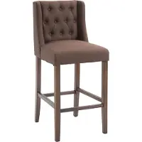 BellaFurn Elegant gepolsterter Barhocker – Raffiniertes Design – Hoher Sitzkomfort – Lush Counter Stool | Farbe: Braun | Stofffarbe: Antik-dunkel