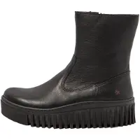 Art für Damen. 115311201003_001 Leder-Stiefelette 1531 Brighton schwarz (37), 3 bis 5 cm, Schnürsenkel, Reißverschluss, Lässig