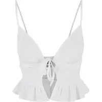 Urban Classics T-Shirt-BH "Damen Ladies Waffle Pique Ruffle Top"