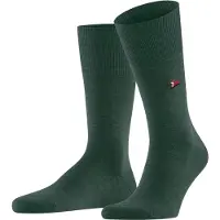 Falke Airport X-Mas Dachshund Herren Socken, 41-42, Grün, Uni,Stickmotiv, Schurwolle