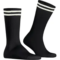 Falke Dynamic Wool Unisex Socken, 46-48, Schwarz, Streifen, Schurwolle