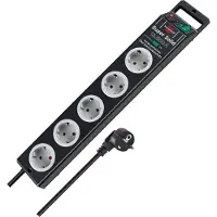 Brennenstuhl Super-Solid 13.500A Überspannungsschutz-Steckdosenleiste 5-fach schwarz/lichtgrau 2,5m H05VV-F 3G1,5, 1153380315