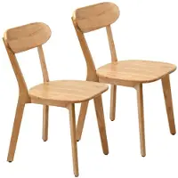 Great han Esszimmerstühle aus 100 % Massivholz 2er-Set Mid-Century-Modern-Stil Holzfarbe