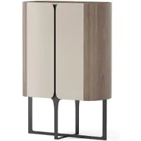 Furnlux Classic FURNLUX Sideboard Sileno Braun, Weiss Und Schwarz 100 Cm / Hauptfarbe: Braun / Abmessungen: 100 x 160 x 50