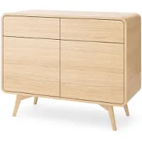 Furnlux Classic FURNLUX Sideboard Helion Beige 108 Cm / Hauptfarbe: Beige / Abmessungen: 108 x 84 x 39