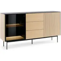 Furnlux Classic FURNLUX Sideboard Orta Vicenza Beige Und Schwarz 157 Cm / Hauptfarbe: Beige / Abmessungen: 157 x 84 x 39