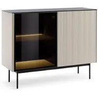 Furnlux Classic FURNLUX Sideboard Orta Kaschmir Beige Und Schwarz 107 Cm / Hauptfarbe: Beige / Abmessungen: 107 x 84 x 39