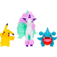 Pokémon PKW4097 - Battle Figure 3er-Pack – inklusive 5 cm Pikachu & Gible und 7,5 cm Galarian Ponyta